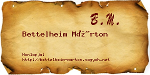 Bettelheim Márton névjegykártya